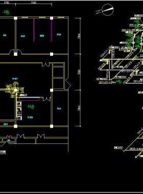 某職工食堂室內(nèi)天然氣管道供氣平面、軸側(cè)圖燃?xì)庠O(shè)計(jì)施工圖DWG下載