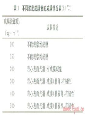 成膜防塌液的室內研究及其應用工藝