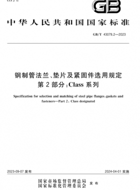 鋼制管法蘭、墊片及緊固件選用規(guī)定 第2部分：Class系列國標(biāo)/T 43079.2-2023